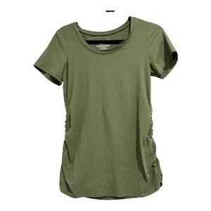 Kathy Maternity Olive Green Short Sleeve Top one size